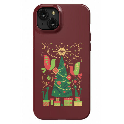 Vintage Christmas Tree Decorating Phone Case